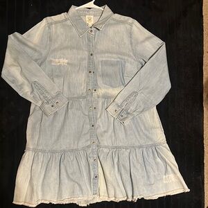 True Craft Light Blue Denim Midi Dress